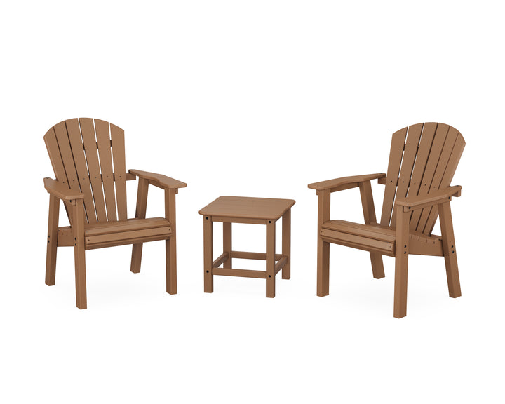 POLYWOOD® Seashell 3-Piece Upright Adirondack Chair Set