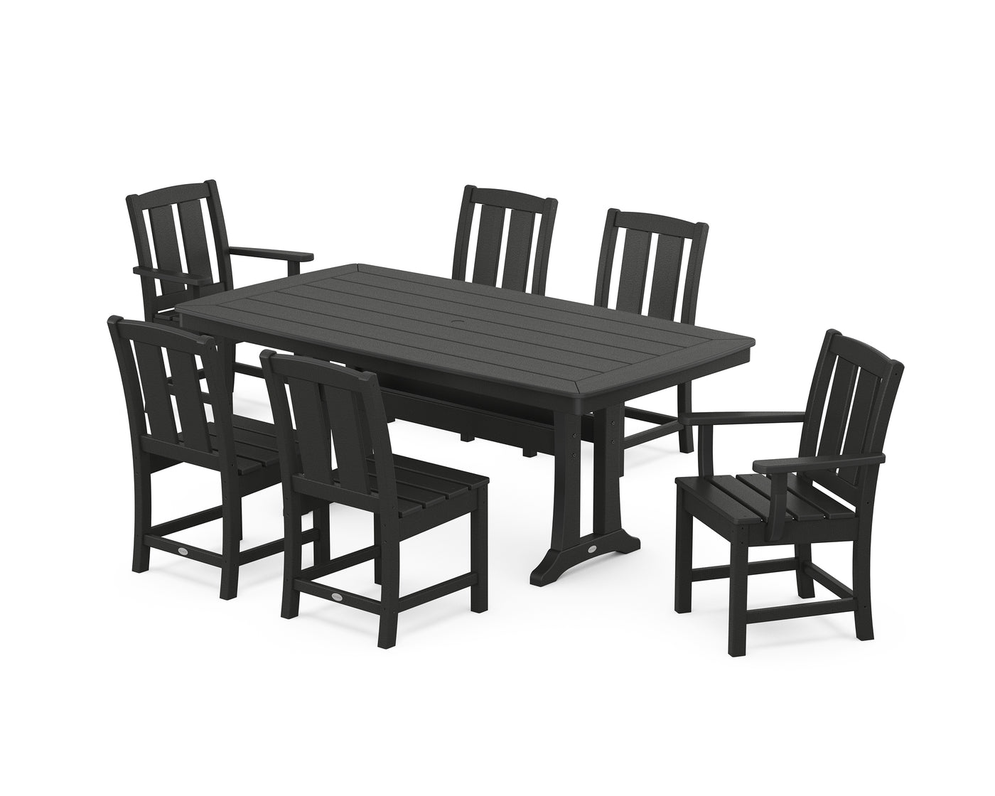 Mission 7-Piece Dining Set with Trestle Legs