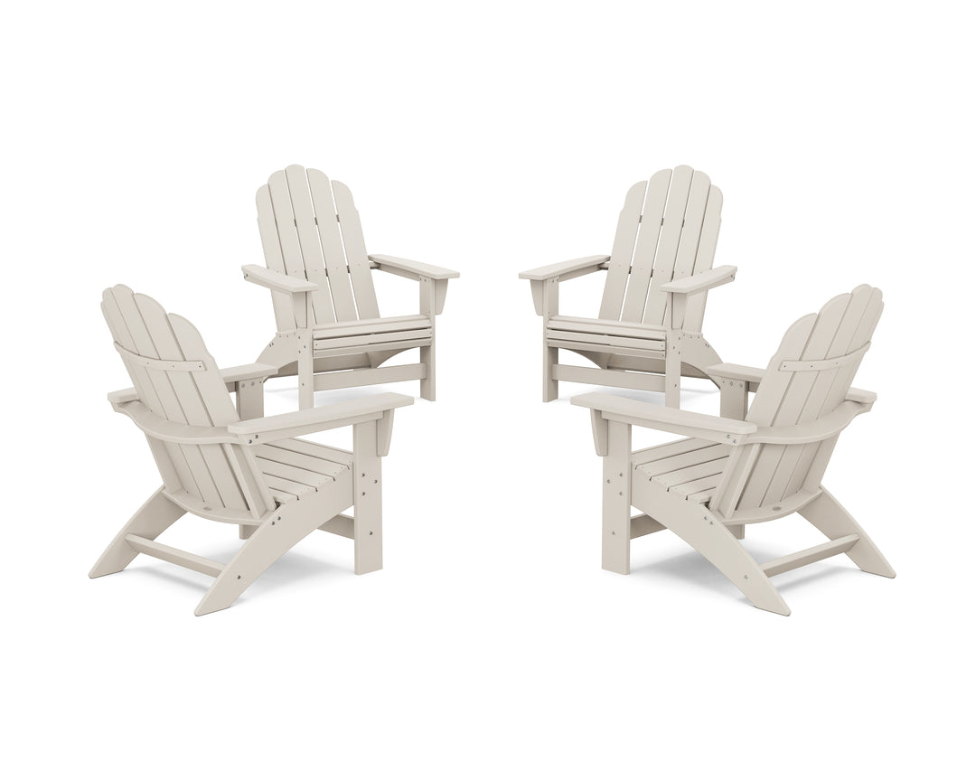 POLYWOOD® 4-Piece Vineyard Grand Adirondack Chair Conversation Set
