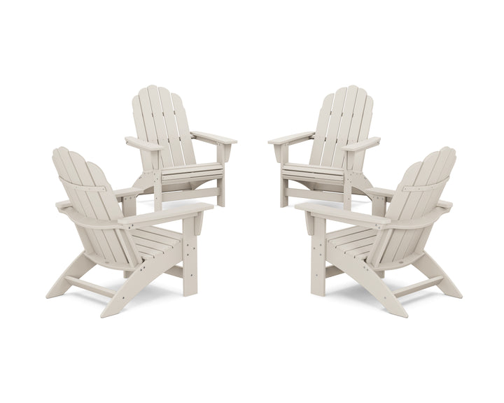 POLYWOOD® 4-Piece Vineyard Grand Adirondack Chair Conversation Set