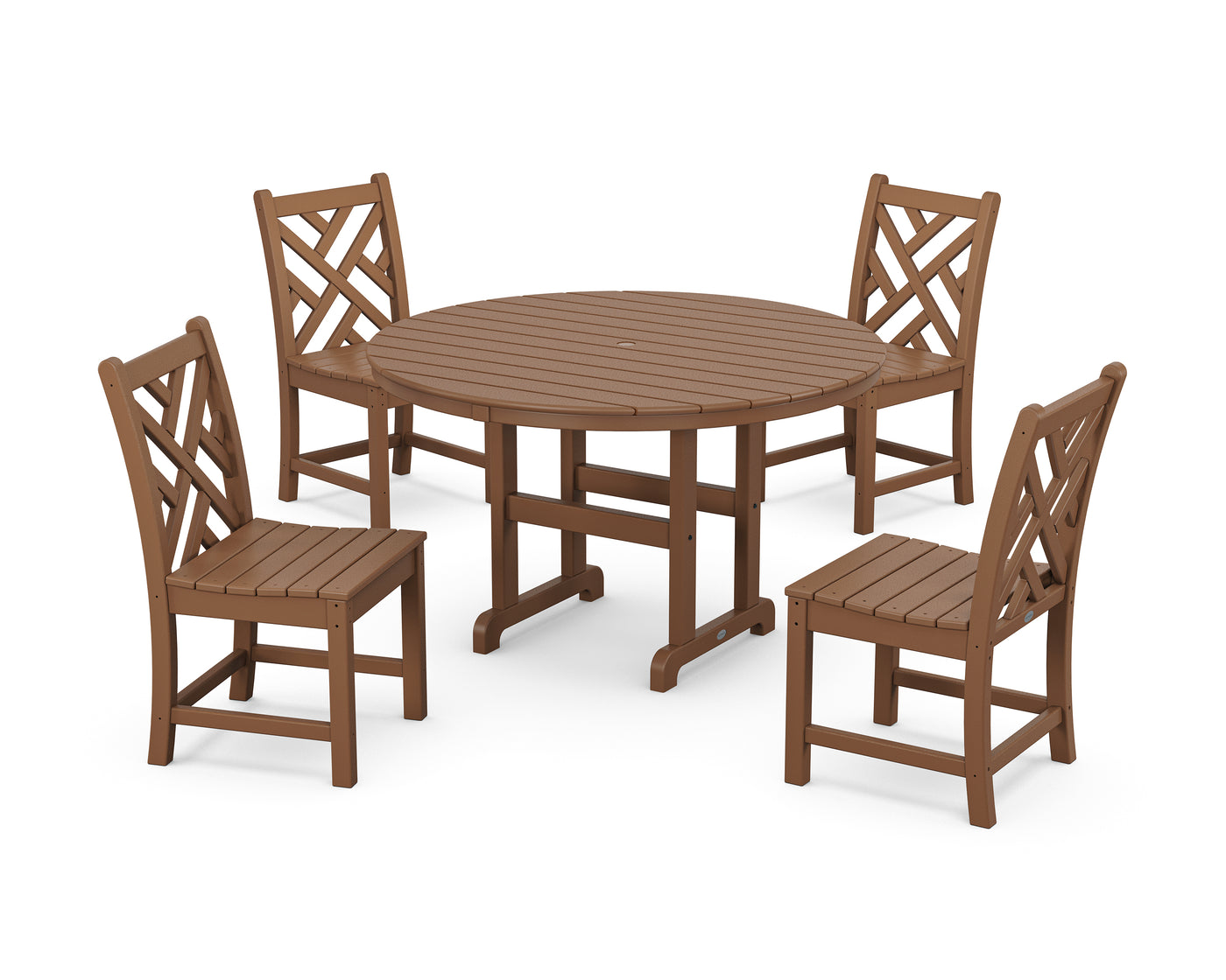 Chippendale 5-Piece Round Farmhouse Side Chair Dining Set