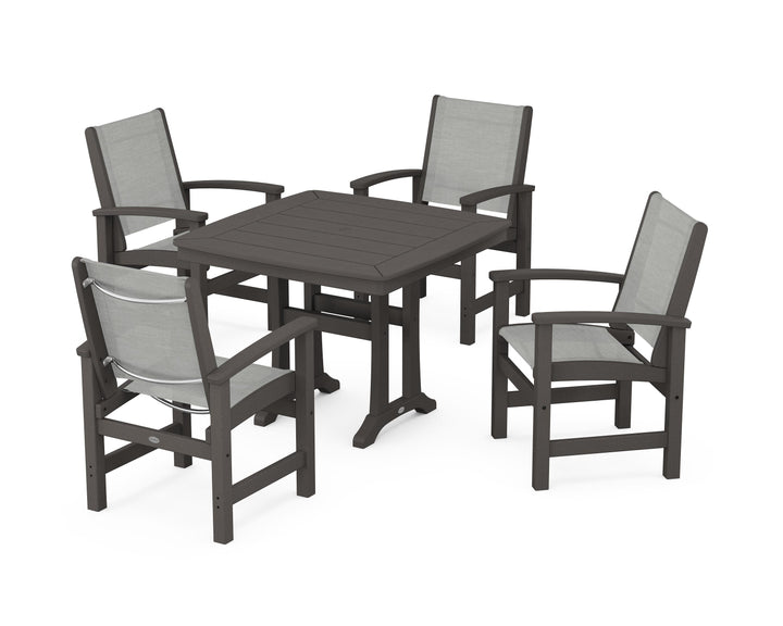 POLYWOOD® Coastal 5-Piece Dining Set with Trestle Legs