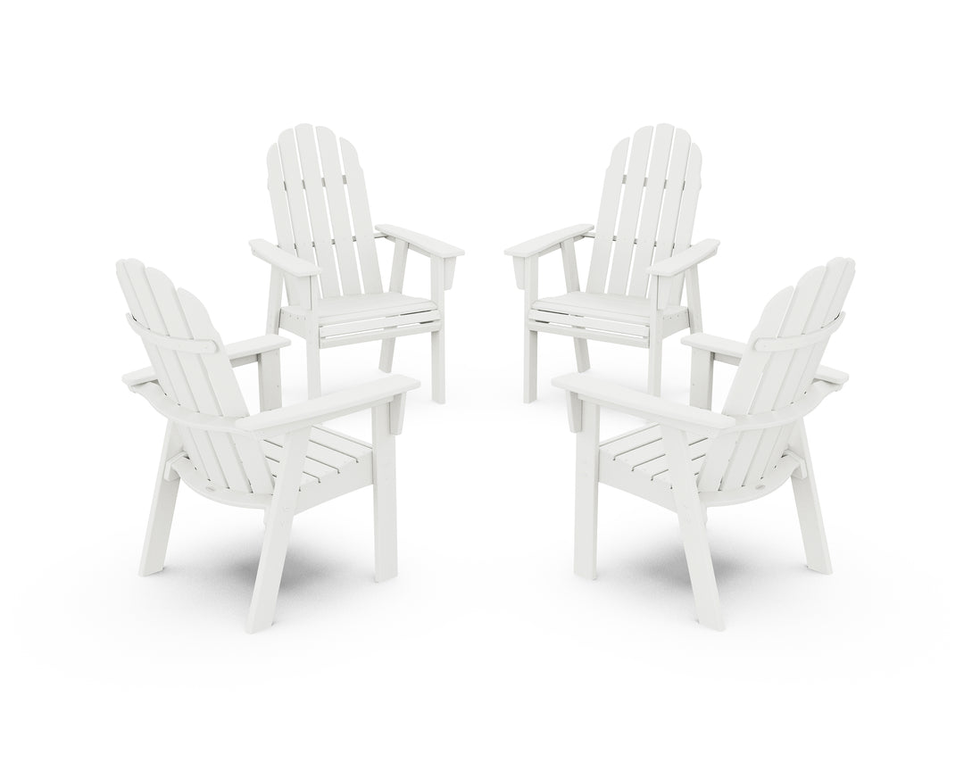 POLYWOOD® Vineyard 4-Piece Curveback Upright Adirondack Conversation Set