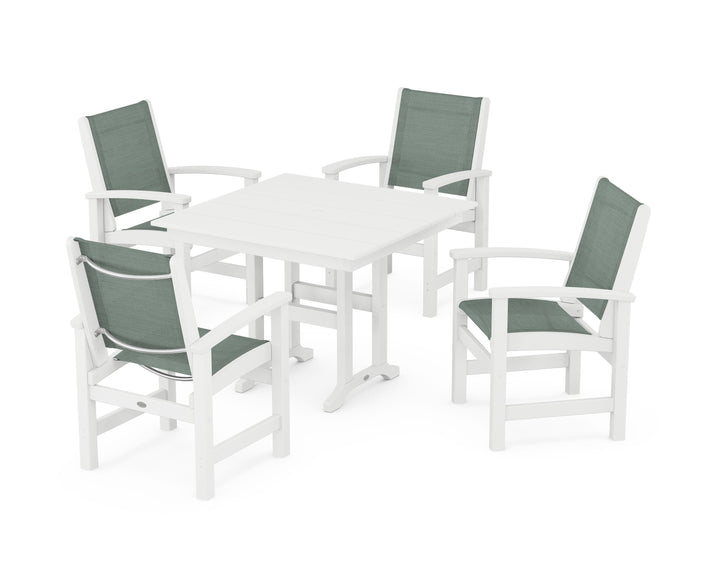 POLYWOOD® Coastal 5-Piece Farmhouse Dining Set