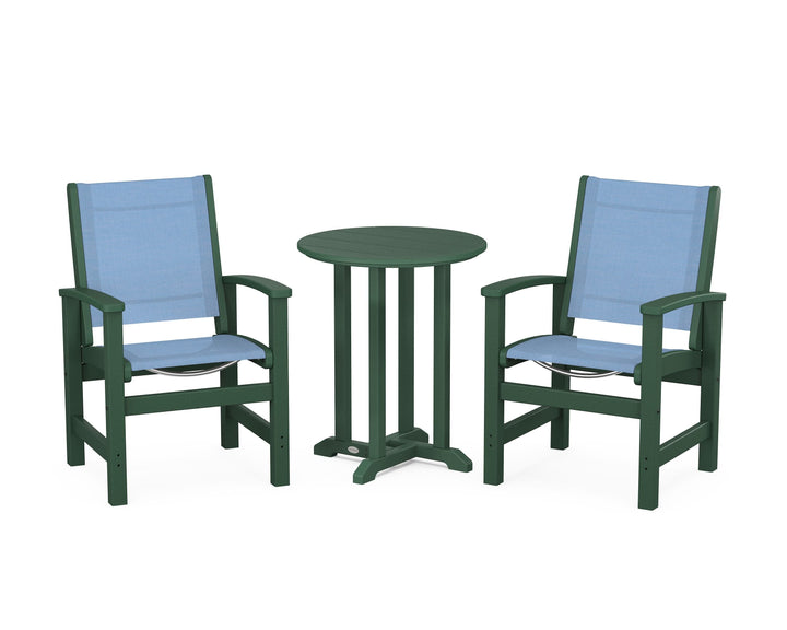 POLYWOOD® Coastal 3-Piece Round Bistro Dining Set