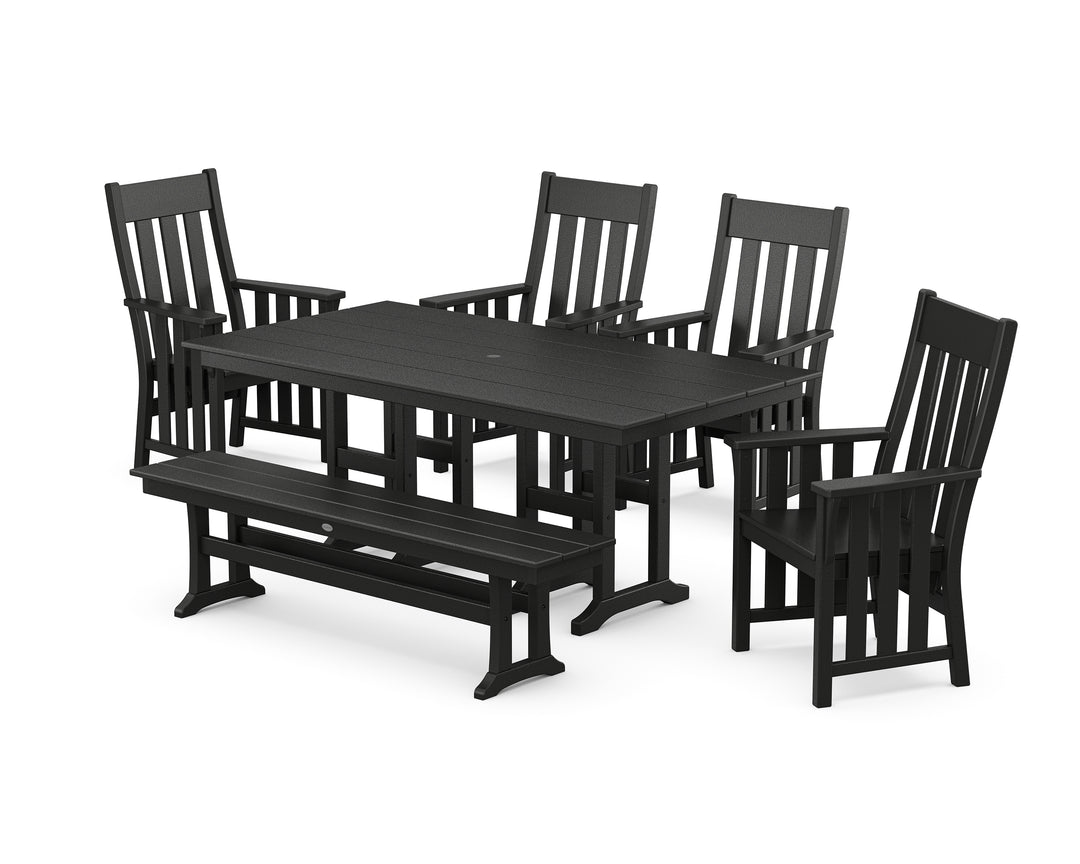 Martha Stewart by POLYWOOD® Acadia 6-Piece Farmhouse Dining Set with Bench