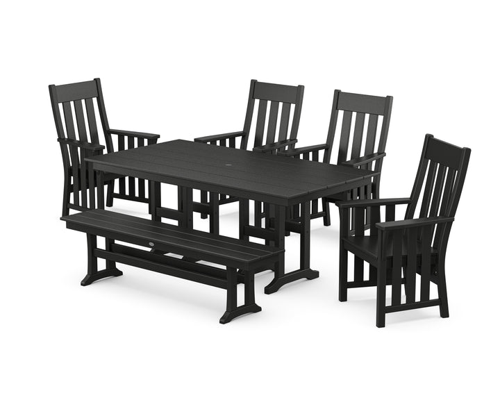 Martha Stewart by POLYWOOD® Acadia 6-Piece Farmhouse Dining Set with Bench