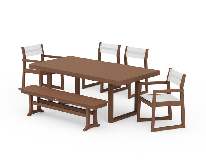 POLYWOOD® EDGE Sling 6-Piece Dining Set with Bench