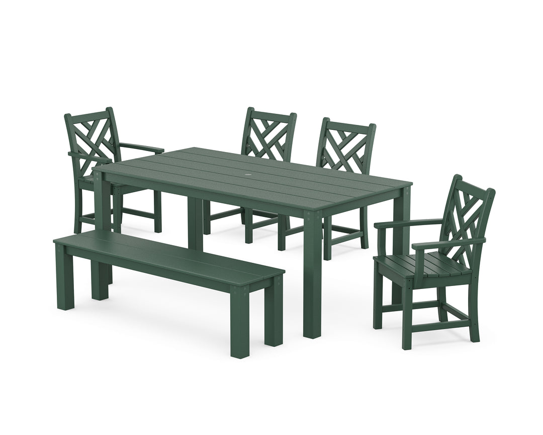POLYWOOD® Chippendale 6-Piece Parsons Dining Set with Bench