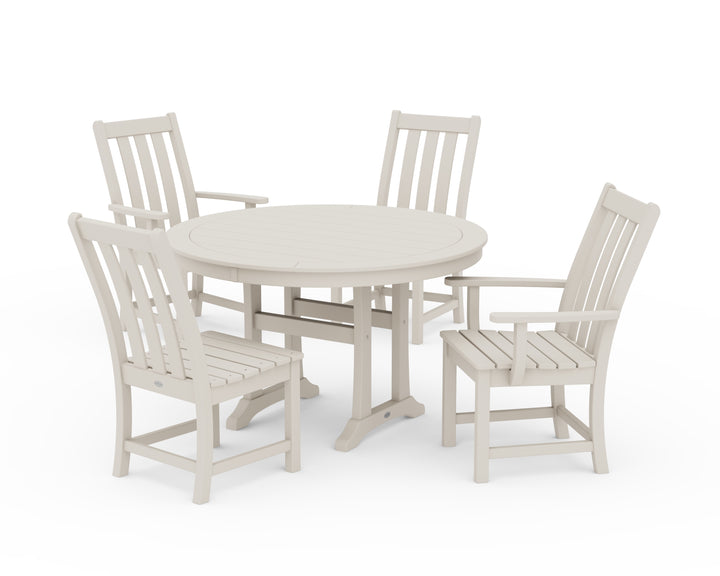 POLYWOOD® Vineyard 5-Piece Nautical Trestle Dining Set