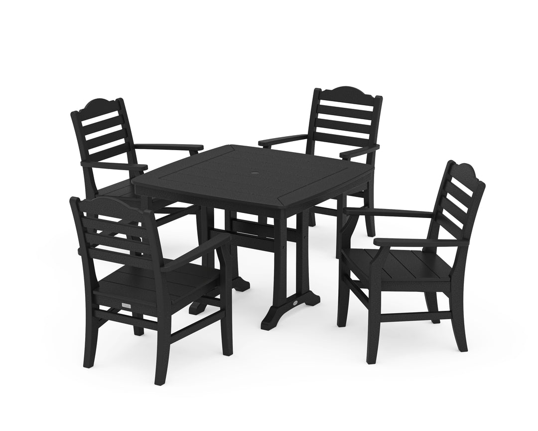 POLYWOOD® Savannah 5-Piece Dining Set with Trestle Legs