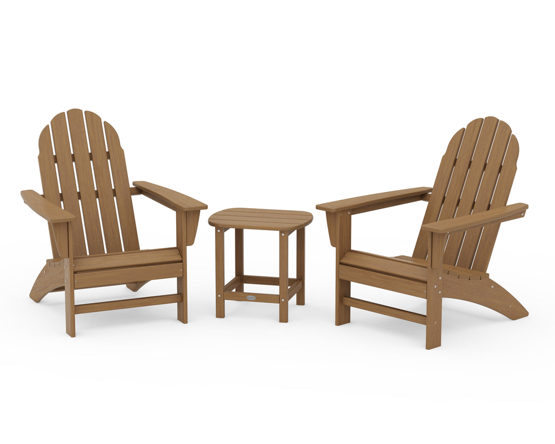 POLYWOOD® Vineyard 3-Piece Adirondack Set with South Beach 18" Side Table