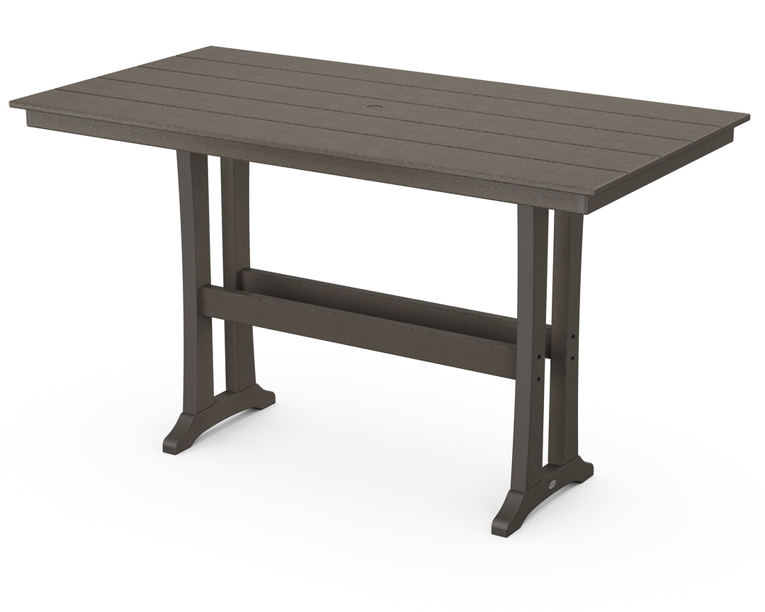 POLYWOOD® Farmhouse Trestle 37" x 72" Bar Table