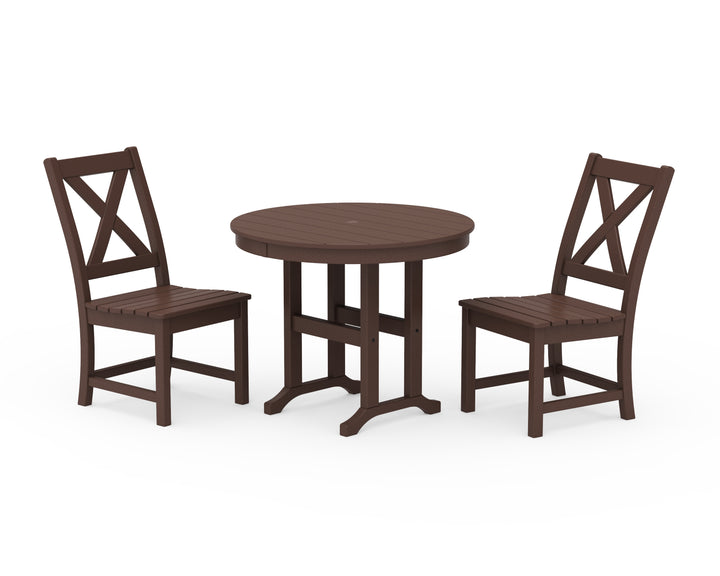 POLYWOOD® Braxton Side Chair 3-Piece Round Dining Set