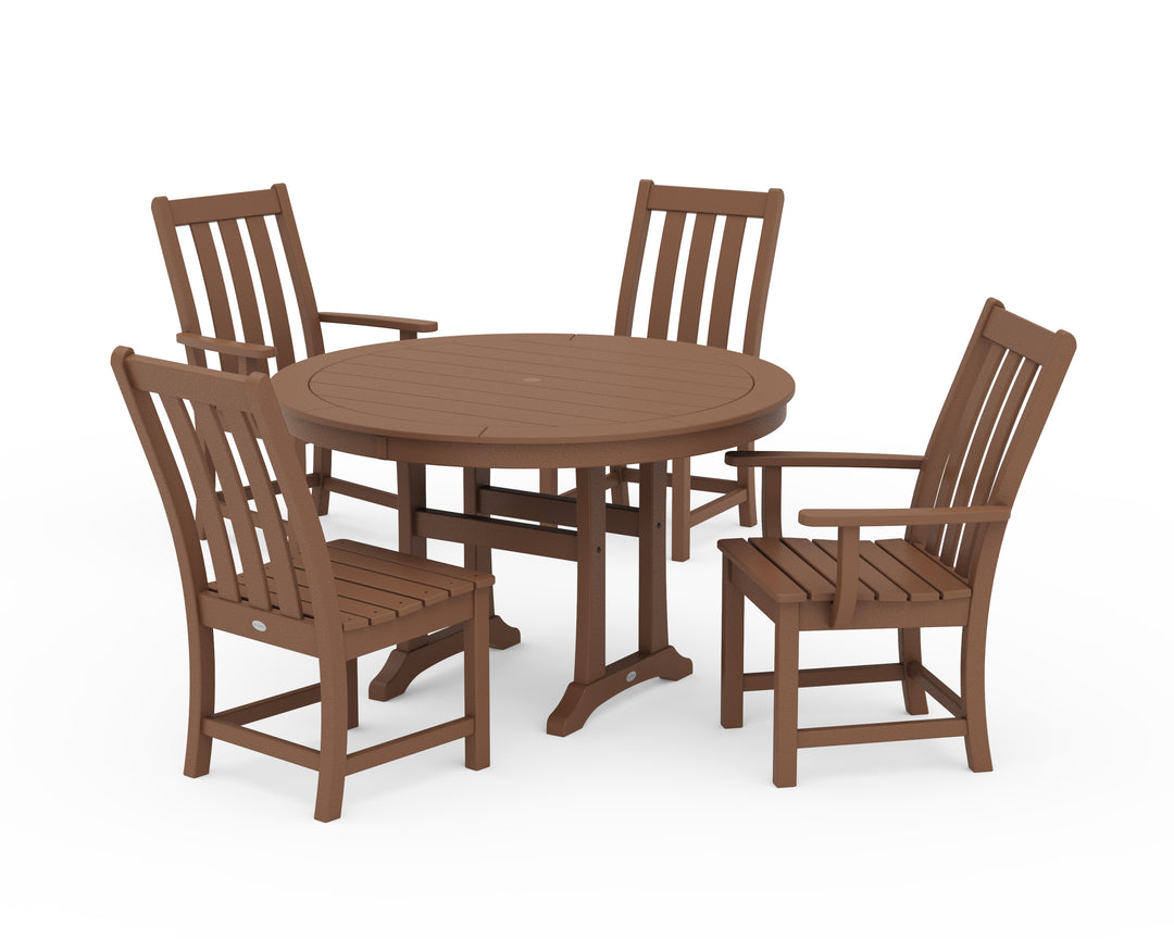 POLYWOOD® Vineyard 5-Piece Nautical Trestle Dining Set