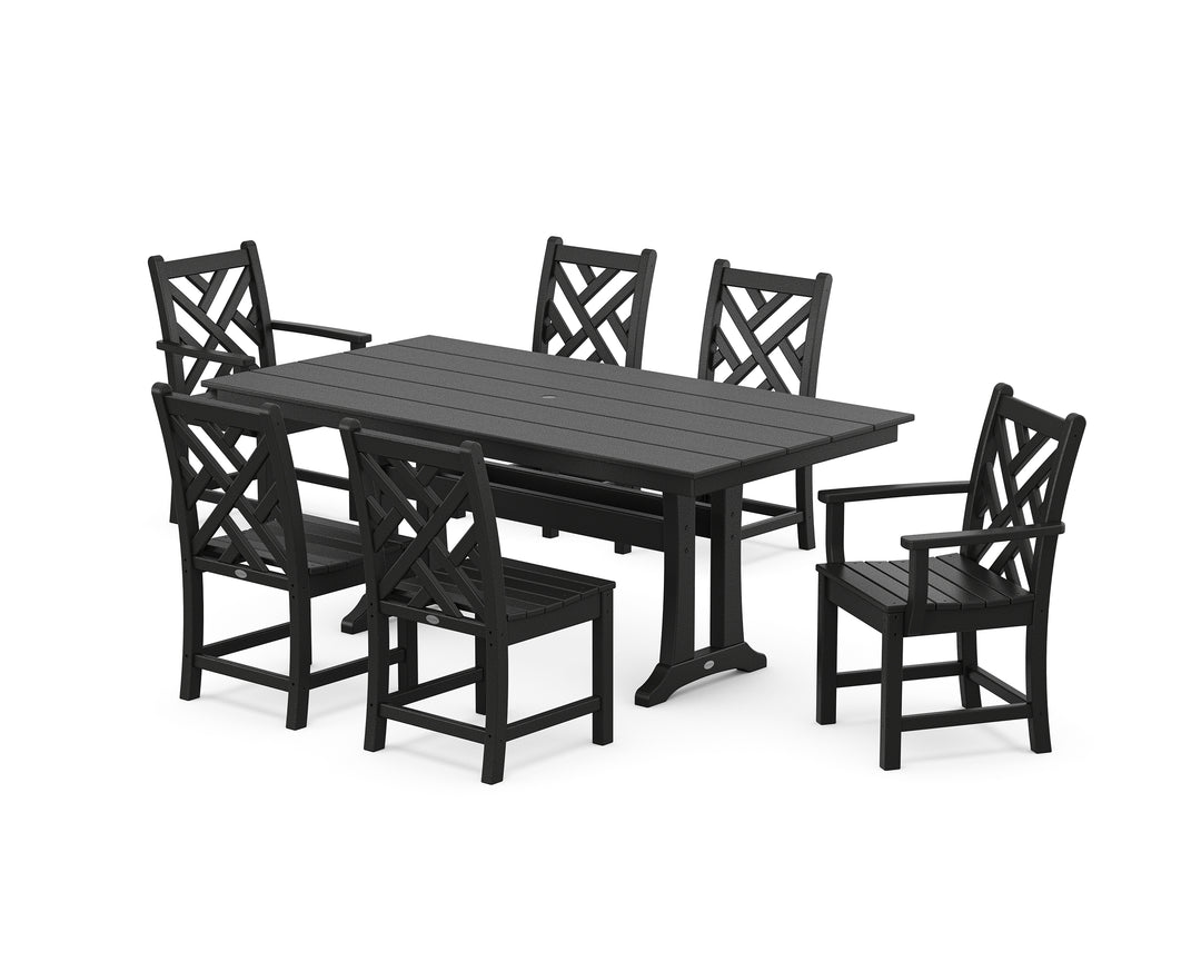 POLYWOOD® Chippendale 7-Piece Farmhouse Trestle Dining Set