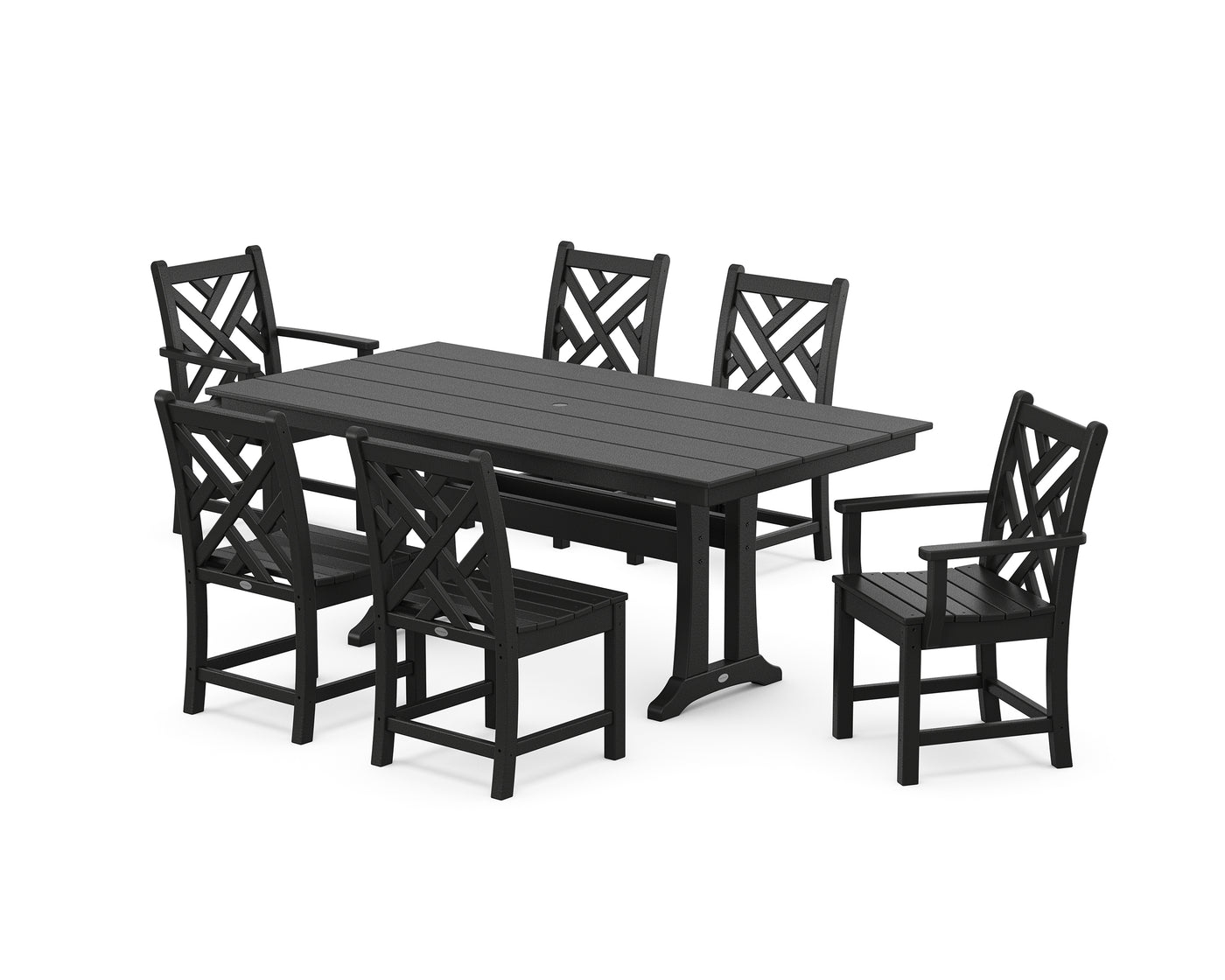 Chippendale 7-Piece Farmhouse Trestle Dining Set