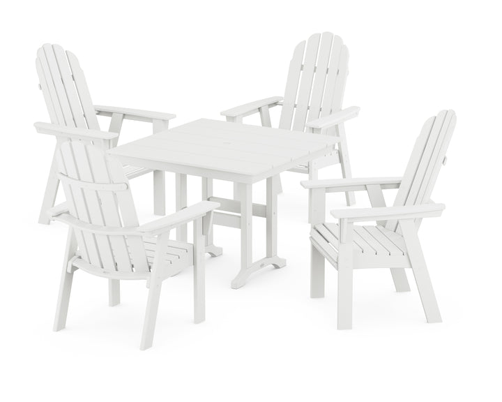 POLYWOOD® Vineyard Curveback Adirondack 5-Piece Farmhouse Dining Set