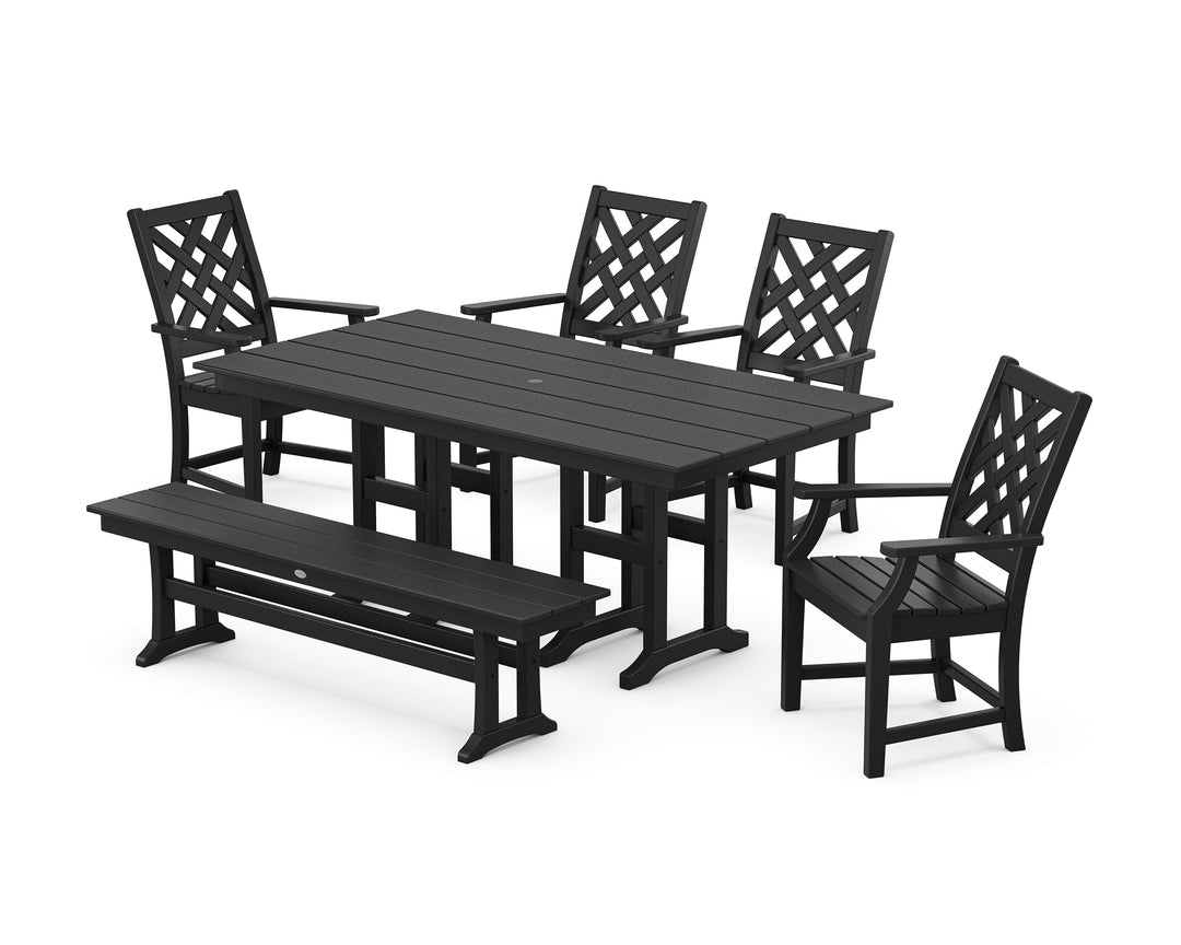 Country Living Wovendale 6-Piece Farmhouse Dining Set with Bench