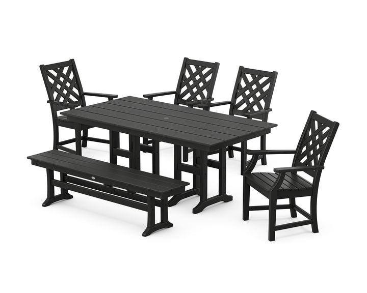 Country Living Wovendale 6-Piece Farmhouse Dining Set with Bench