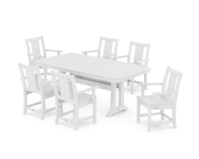 Prairie Arm Chair 7-Piece Dining Set with Trestle Legs