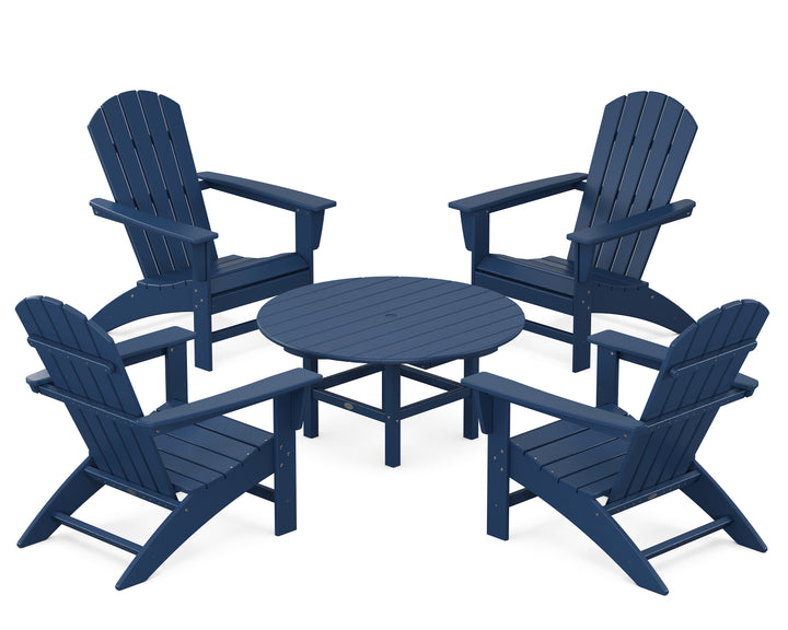 POLYWOOD® Nautical 5-Piece Adirondack Chair Conversation Set