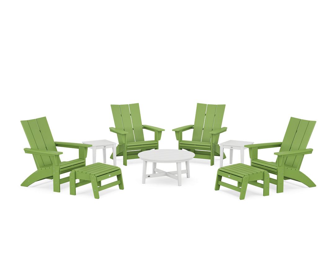 POLYWOOD® Modern Grand Adirondack 9-Piece Conversation Set