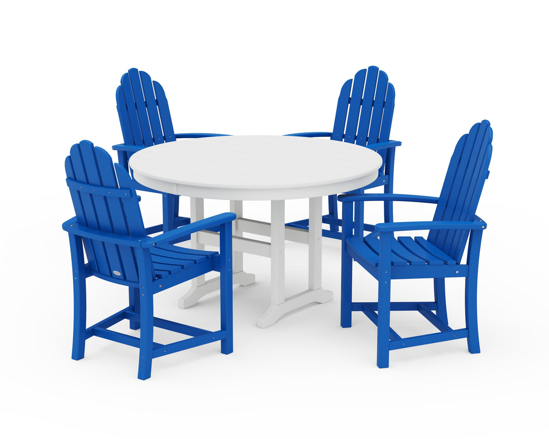 POLYWOOD® Classic Adirondack 5-Piece Round Farmhouse Dining Set