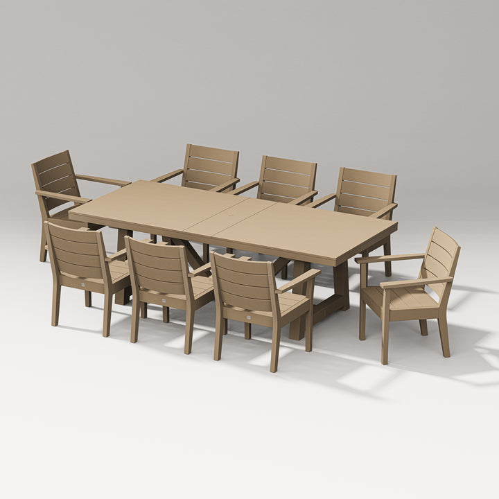 PW Designer Series Latitude 9-Piece A-Frame Table Dining Set