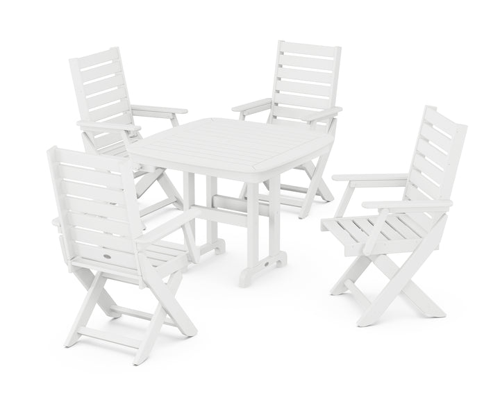 POLYWOOD® Captain Folding Chair 5-Piece Dining Set