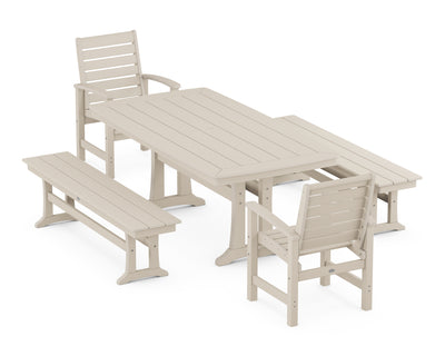 Signature 5-Piece Dining Set with Trestle Legs