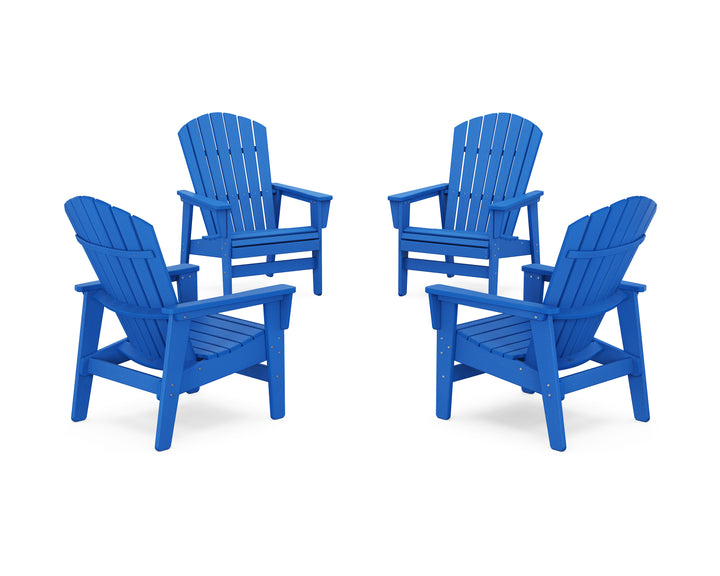 POLYWOOD® 4-Piece Nautical Grand Upright Adirondack Chair Conversation Set
