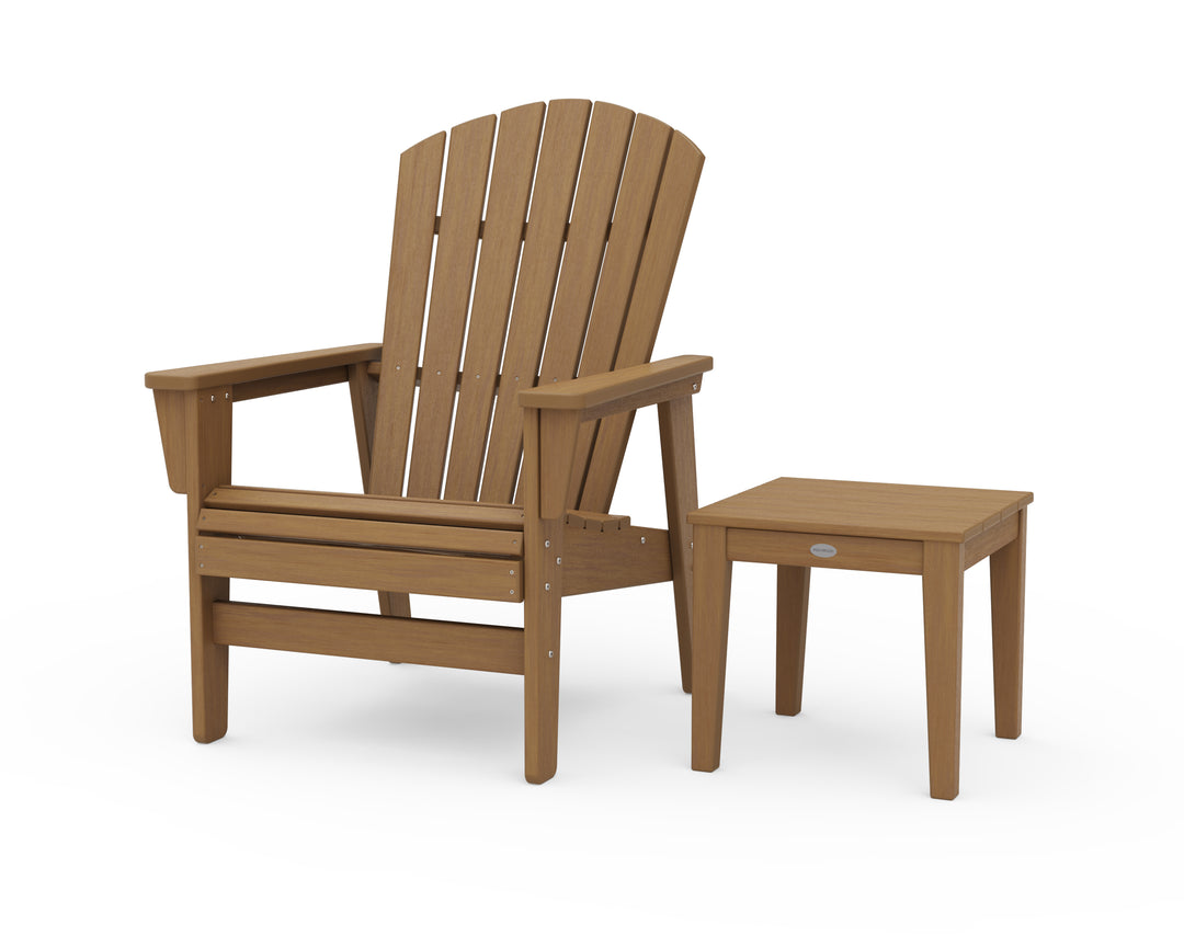 POLYWOOD® Nautical Grand Upright Adirondack Chair with Side Table