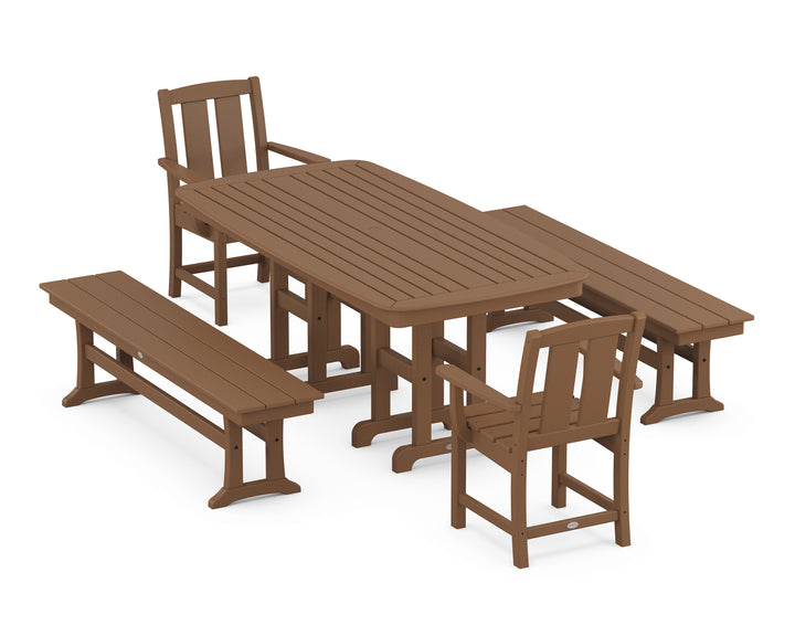 POLYWOOD® Mission 5-Piece Dining Set with Benches