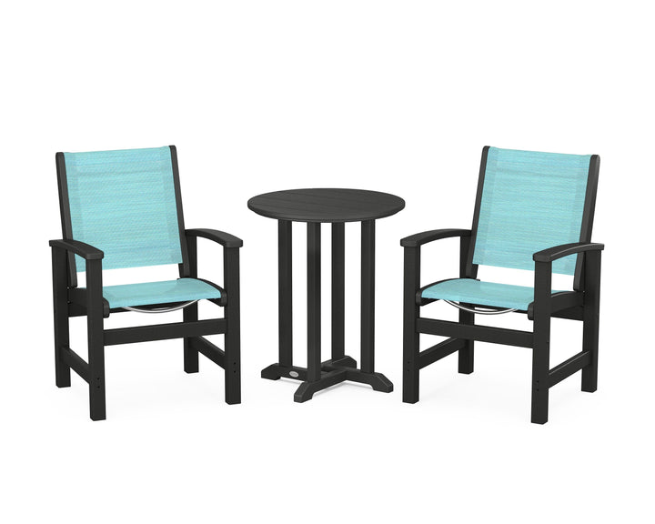 POLYWOOD® Coastal 3-Piece Round Bistro Dining Set
