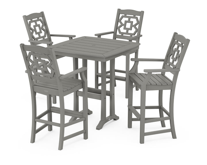 Martha Stewart by POLYWOOD® Chinoiserie 5-Piece Bar Set with Trestle Legs