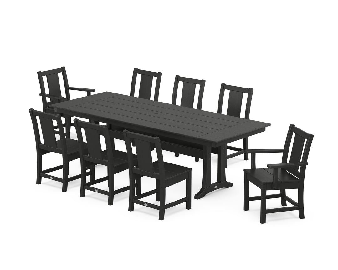 POLYWOOD® Prairie 9-Piece Farmhouse Dining Set with Trestle Legs