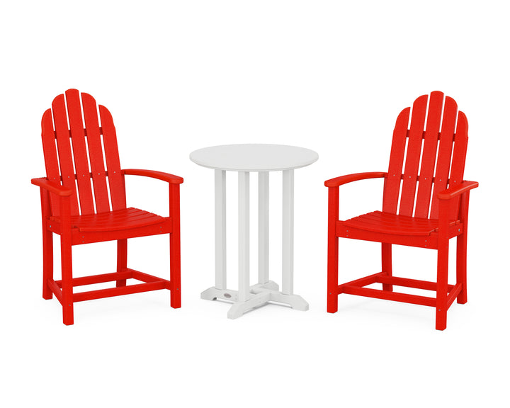 POLYWOOD® Classic Adirondack 3-Piece Round Bistro Dining Set