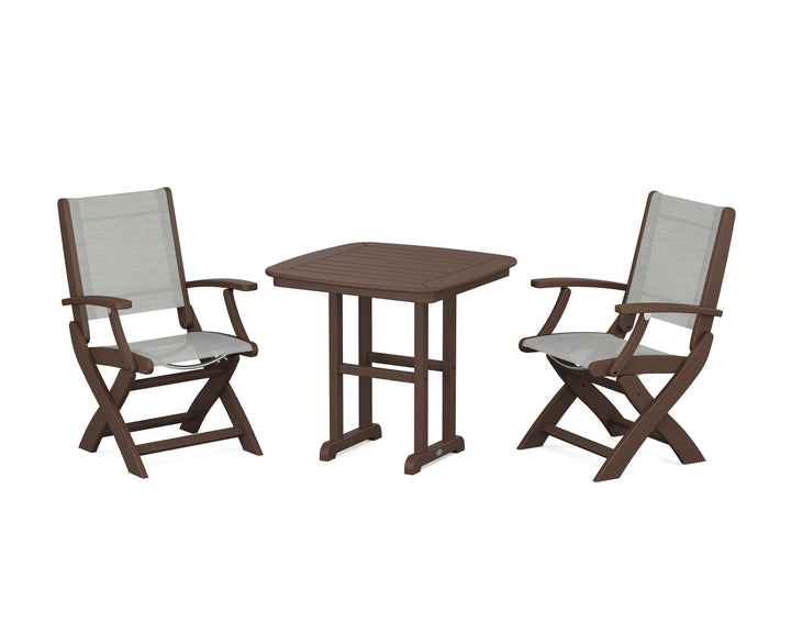 POLYWOOD® Coastal Folding Chair 3-Piece Dining Set