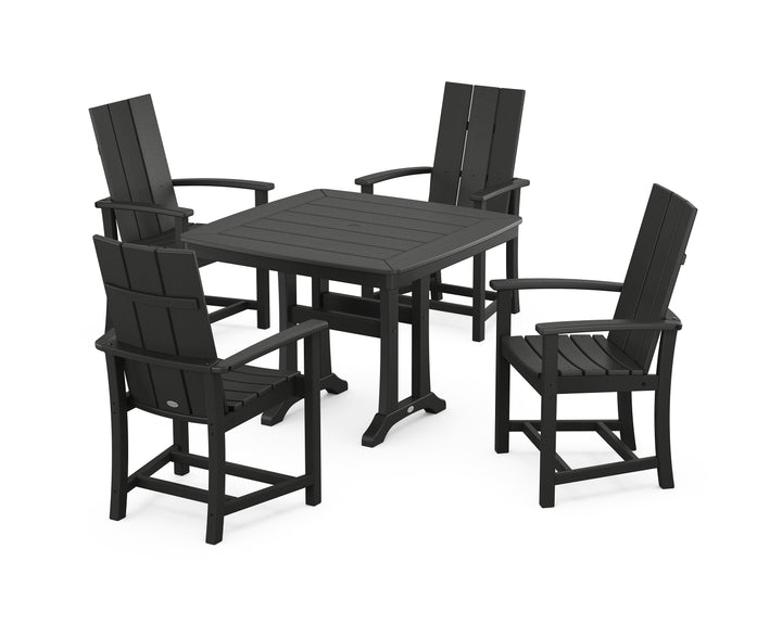 POLYWOOD® Modern Adirondack 5-Piece Dining Set with Trestle Legs