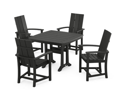 Modern Adirondack 5-Piece Dining Set with Trestle Legs