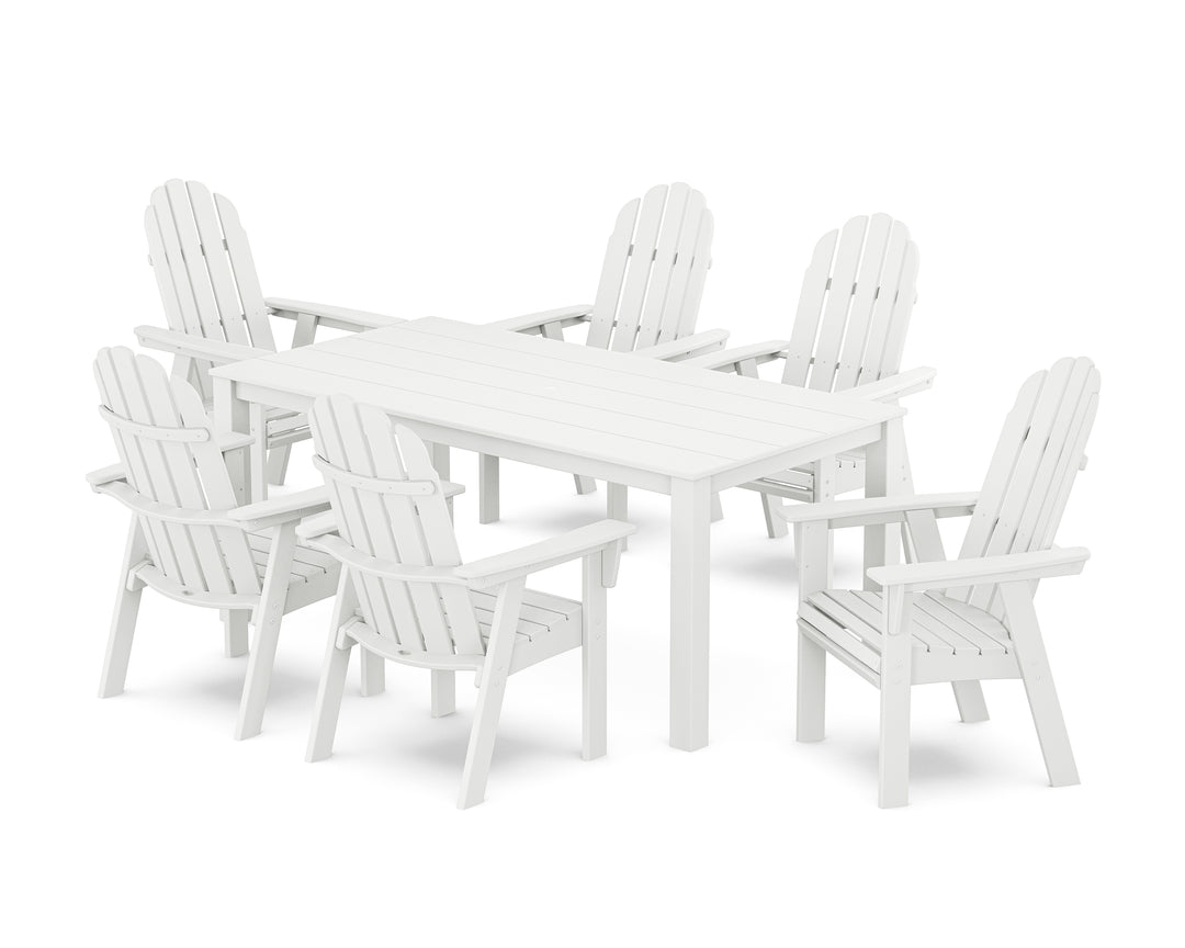 POLYWOOD® Vineyard Curveback Adirondack 7-Piece Parsons Dining Set