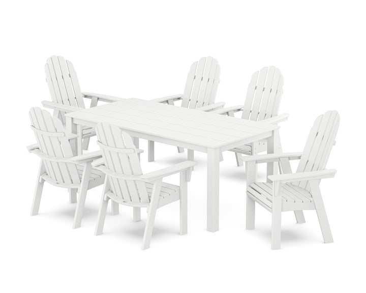 POLYWOOD® Vineyard Curveback Adirondack 7-Piece Parsons Dining Set
