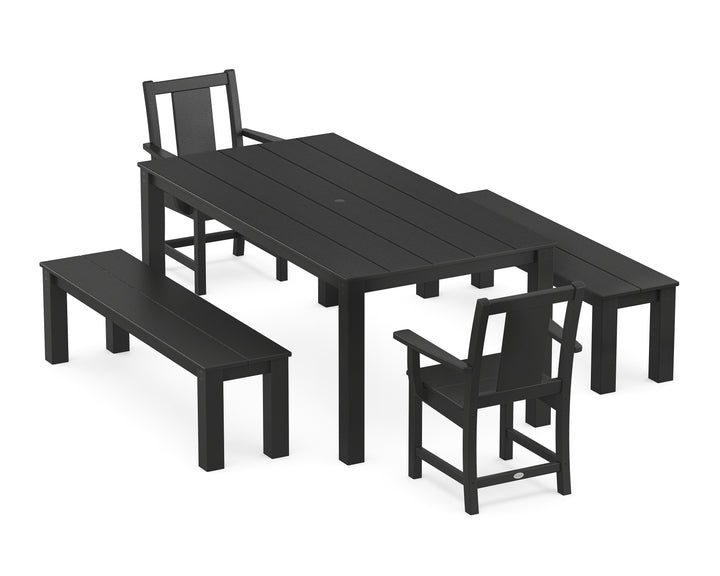 POLYWOOD® Prairie 5-Piece Parsons Dining Set with Benches
