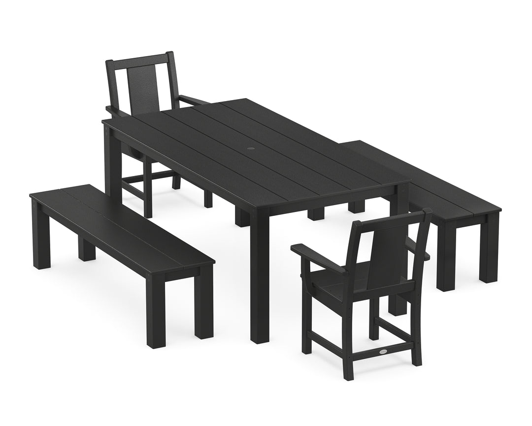 POLYWOOD® Prairie 5-Piece Parsons Dining Set with Benches