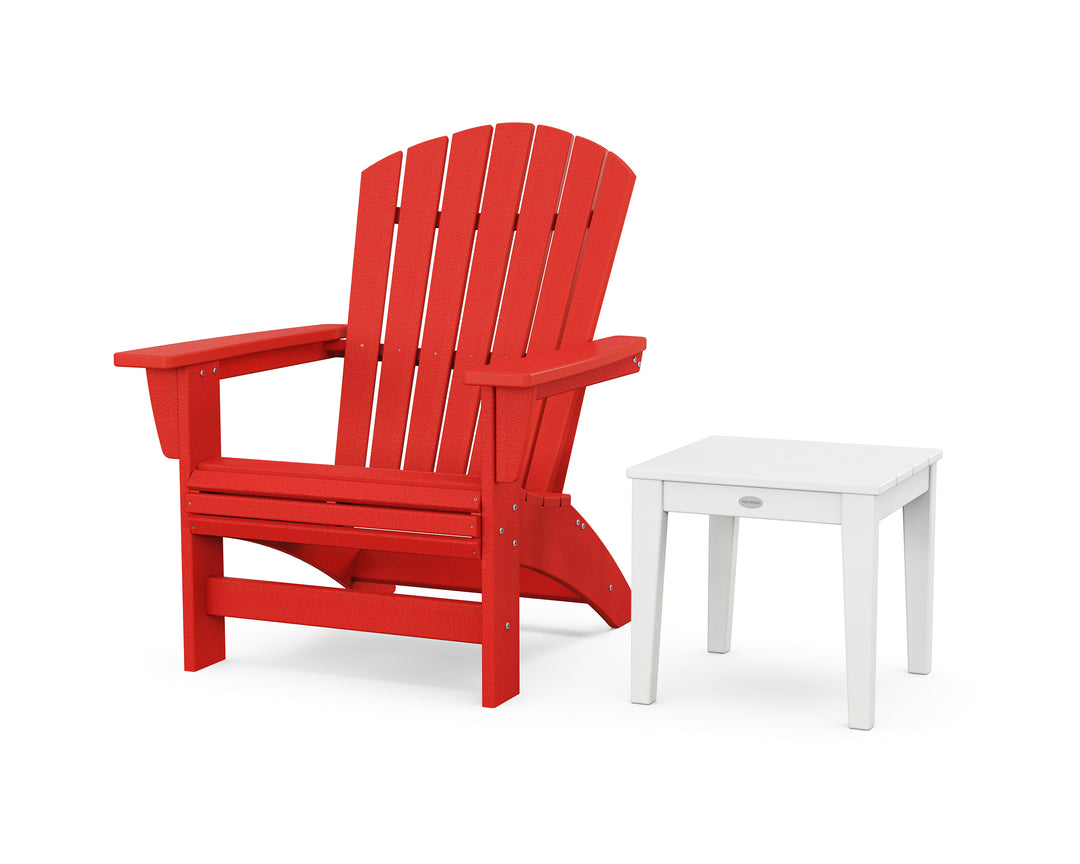 POLYWOOD® Nautical Grand Adirondack Chair with Side Table