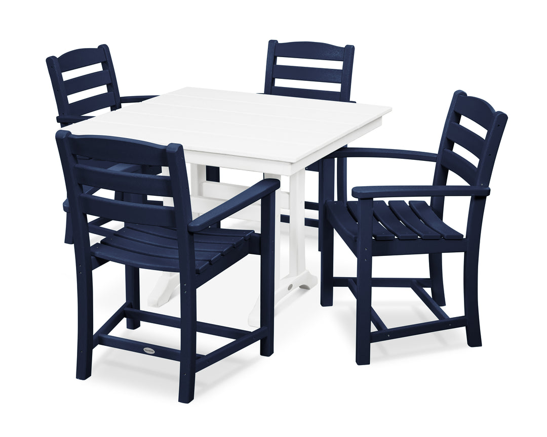POLYWOOD® La Casa Café 5-Piece Farmhouse Trestle Arm Chair Dining Set