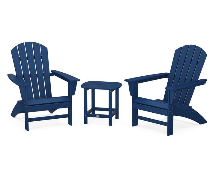 POLYWOOD® Nautical 3-Piece Adirondack Set with South Beach 18" Side Table