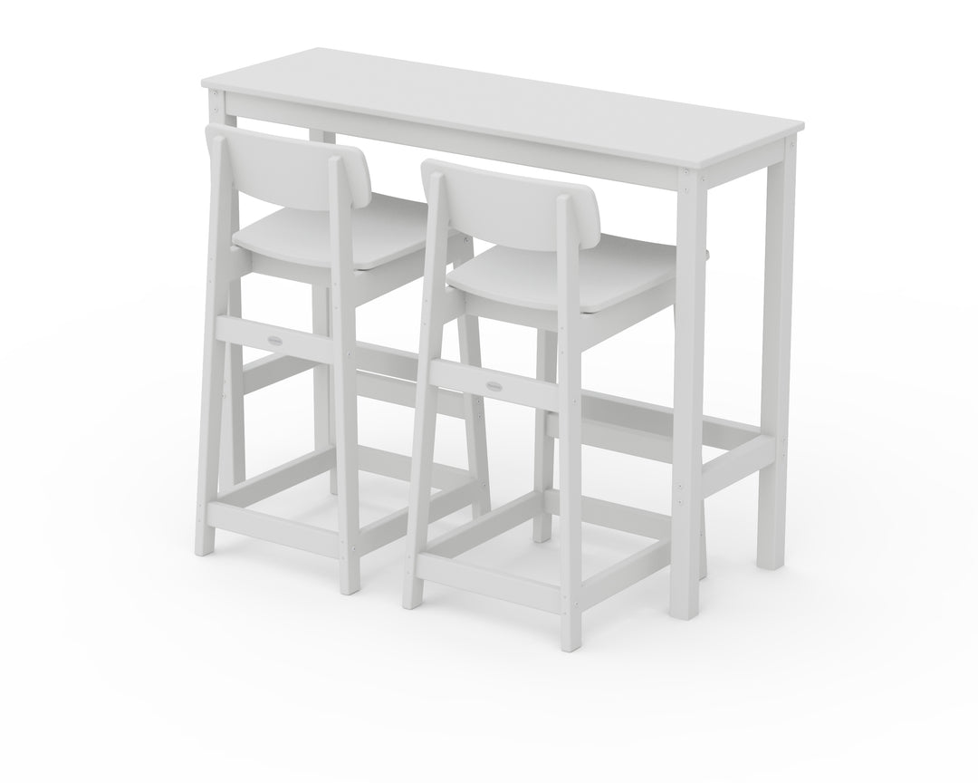 POLYWOOD® Modern Studio Urban Lowback Bar Chair 3-Piece Balcony Set