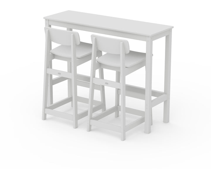 POLYWOOD® Modern Studio Urban Lowback Bar Chair 3-Piece Balcony Set